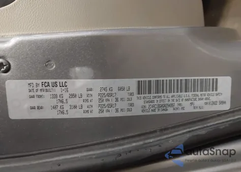 2016 Chrysler Town & Country Touring from USA, damaged, VIN 2C4RC1BG0GR294997